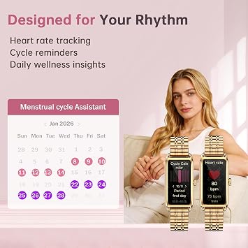 Smart Watch for Women Ladies Fitness Watch Heart Rate Monitor Sleep Tracker Sport Modes Pedometer Call Notification Music & Camera Control Elegant Smartwatch for Android iOS Phones (Black)