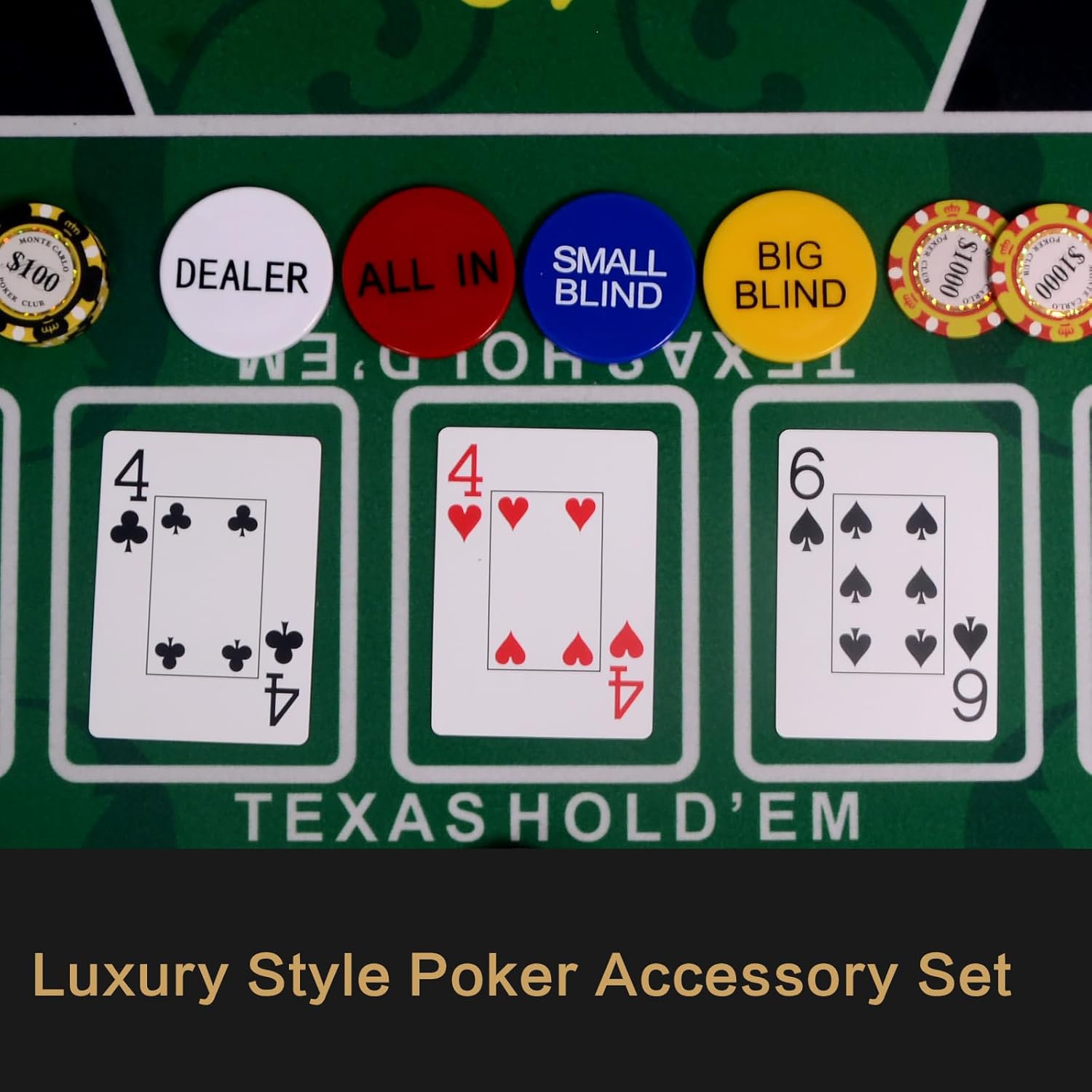 Casino Craps Dealer Button Small Blind Big Blind All in Poker Gaming Accessories Set of 4 for Texas Hold 'em Blackjack Card Games - Image 4