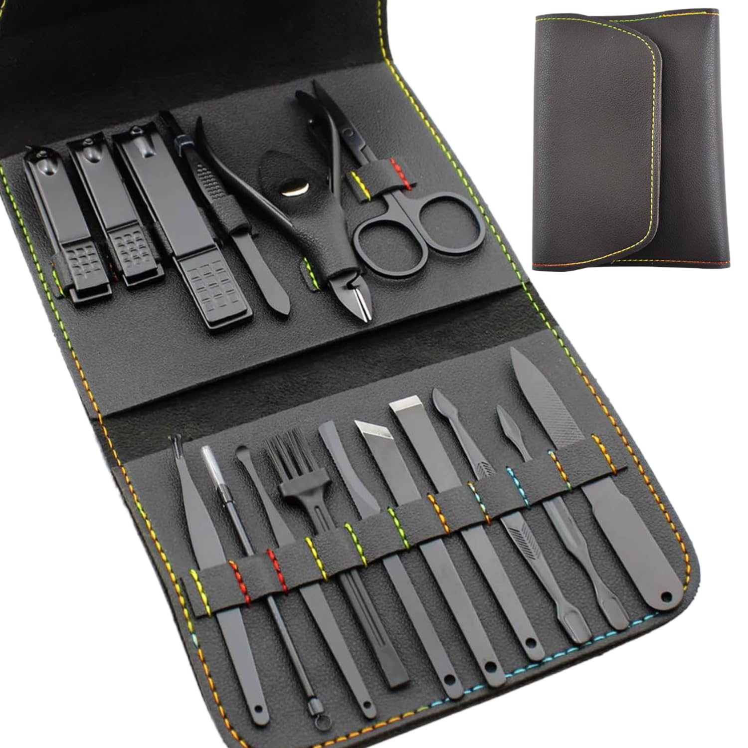 Sky-Touch Nail Clipper Set 16pcs, Manicure Set Stainless Steel Professional Nail Clippers Pedicure Tools For Hand Foot & Face Care Gift For Men Women Friends And Parents