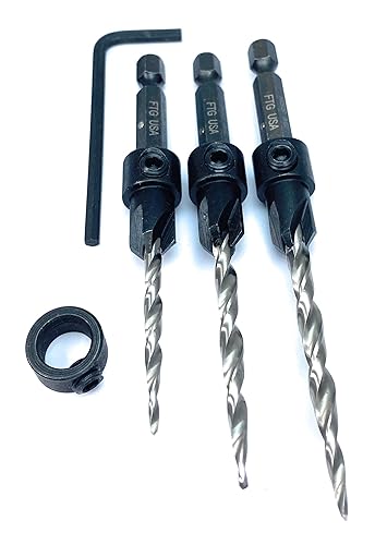 Miniatura 9 de FTG USA Juego de brocas avellanadas de madera 6810 juego de brocas avellanadas HSS M2 broca avellanada de vástago hexagonal de cambio rápido 1