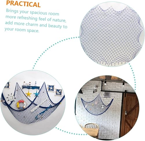 Miniatura 8 de NOLITOY 3pcs Natural Fish Net Decor Hawaii Ornament Fish Net Wall Hangings Fish Net Wall Decor Rustic Nautical Ornaments Nautical Decor Farmhouse