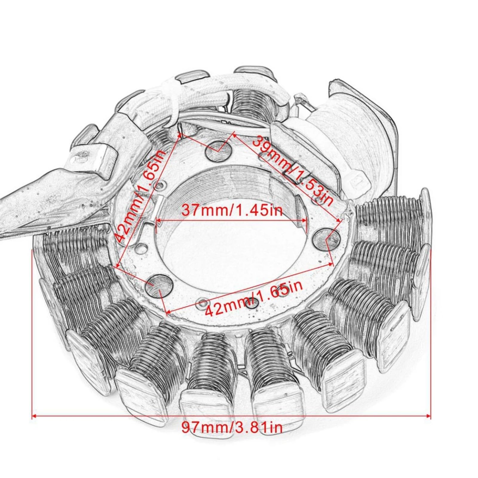 Generatore Statore Compatibile Con Yamaha Per YP125 YP125E YP125R Per Majesty 125 1998-2003 2004 2005 2006 2007 5DS-85510-00 5DS-H5510-00 Pezzi Di Ricambio Motore Bobina Statore