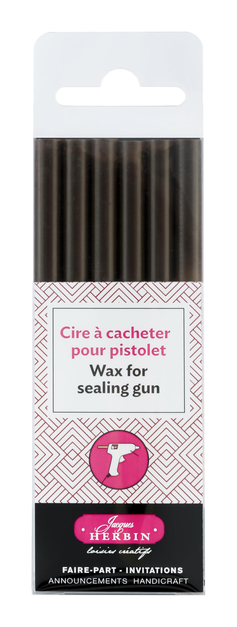 Herbin Wax Gun sticks - Chocolate, 6 sticks