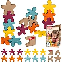 Fisher-Price Wood Montessori Toy Stacking Shapes, American Montessori Society Seal of Excellence, 16-Piece Wooden Learning Activity &amp; Expert Play Tips for Kids Ages 2+ Years
