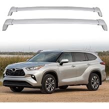 Roof Rail Aluminum Lockable Roof Rail Racks Cross Bars Crossbars Luggage Carrier for 2020-2023 Toyota Highlander XLE,Silver