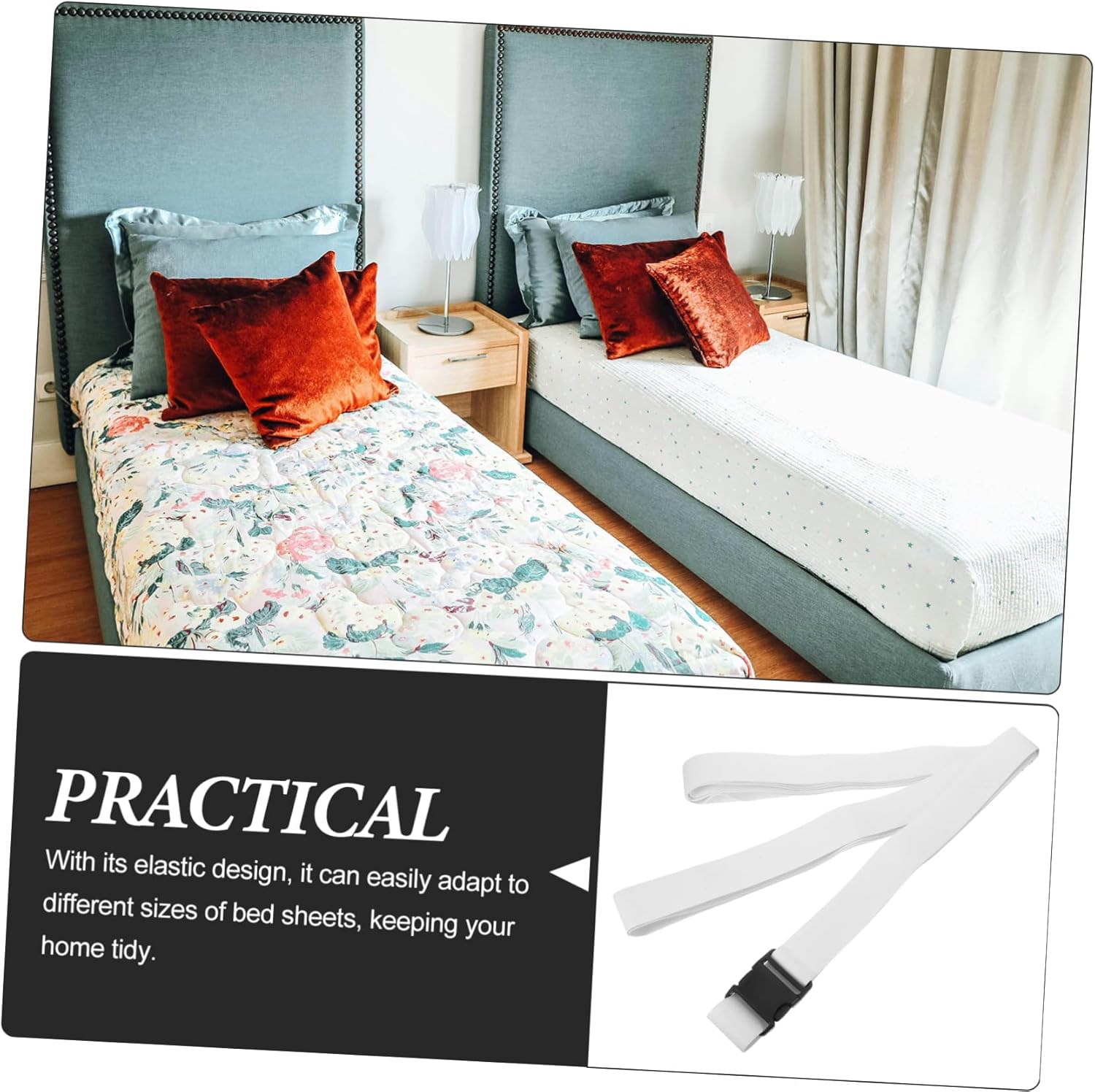 Elastic Bed Sheet Holder Band Mattress Strap for Fitted Sheets Bedding Organization for Bedroom Storage and Neatness