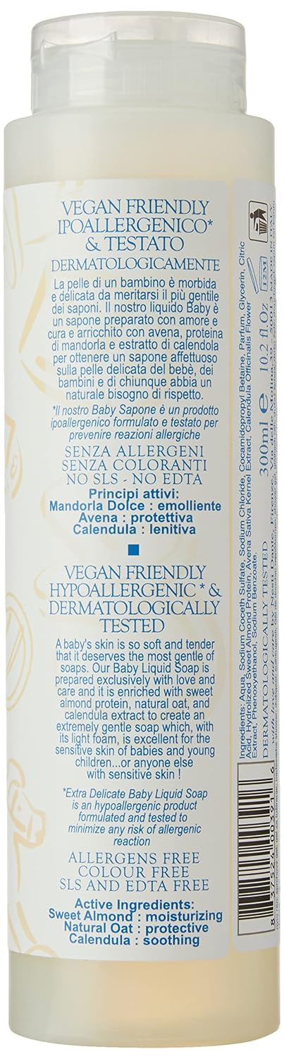 Nesti Dante 251231 10.2 oz Carolina & Edoardo Extra Delicate Baby Liquid Soap with Oat, Sweet Almond & Calendula