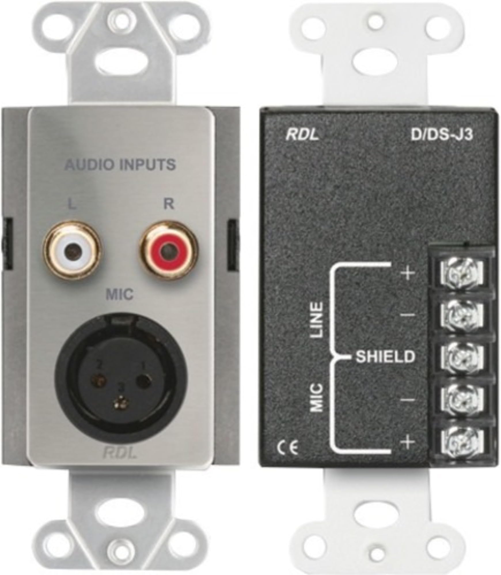Radio Design Labs RDL Mic/Line Input Assembly - XLR, RCA, Terminal Block - Stainless (DS-J3)