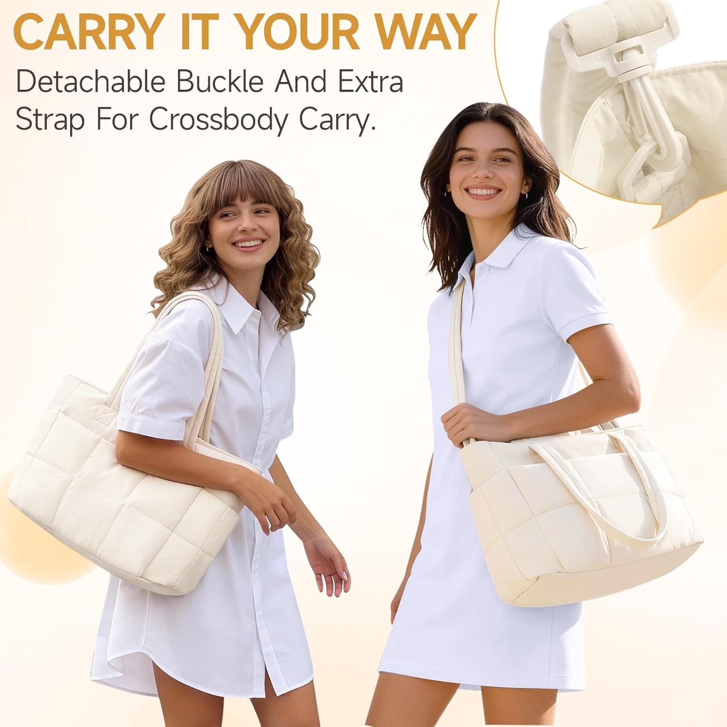 Tote Bag for Women Puffer,Travel Tote Bag with Laptop Compartment Lightweight,Work Handbag with Strap for Gym,Nurse - Image 7