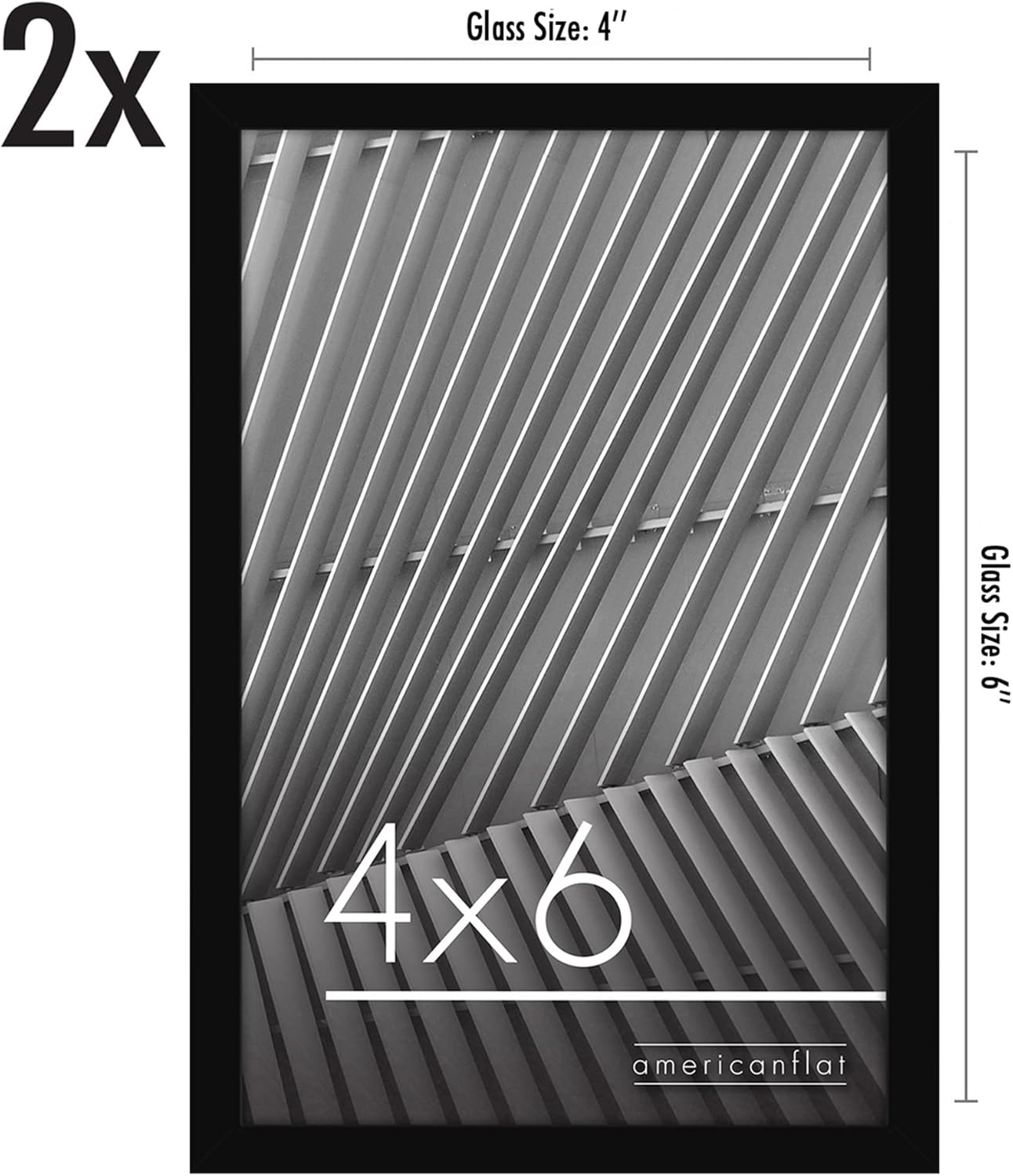 Americanflat 16x20 Picture Frame with Polished Plexiglass - Set of 2 - Streamline Collection - Thin Border Photo Frame for Wall Display - Hanging Hardware Included - Black