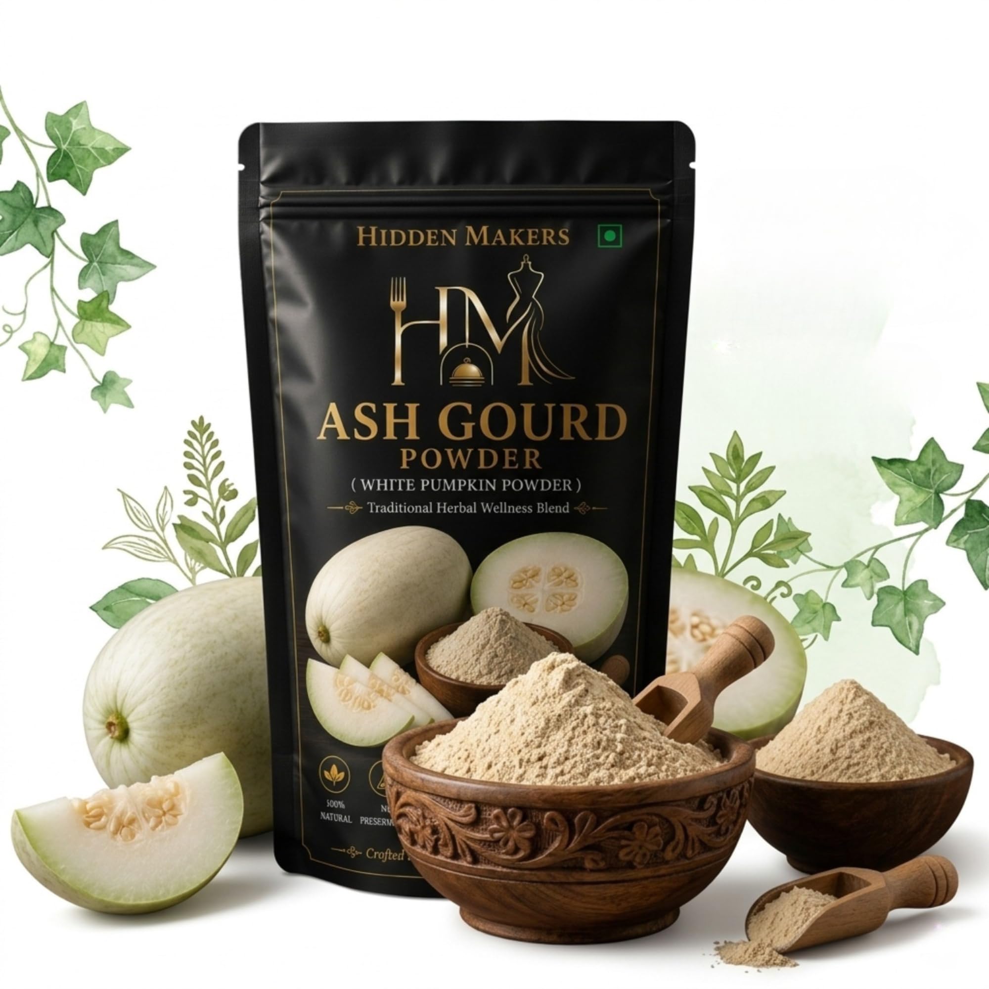 Ash Gourd Powder White Pumpkin Powder Natural Herbal Wellness Blend Traditional Superfood Drink Mix Rich in Natural Nutrition No Preservatives No Additives Daily Health Supplement 100g-image-42