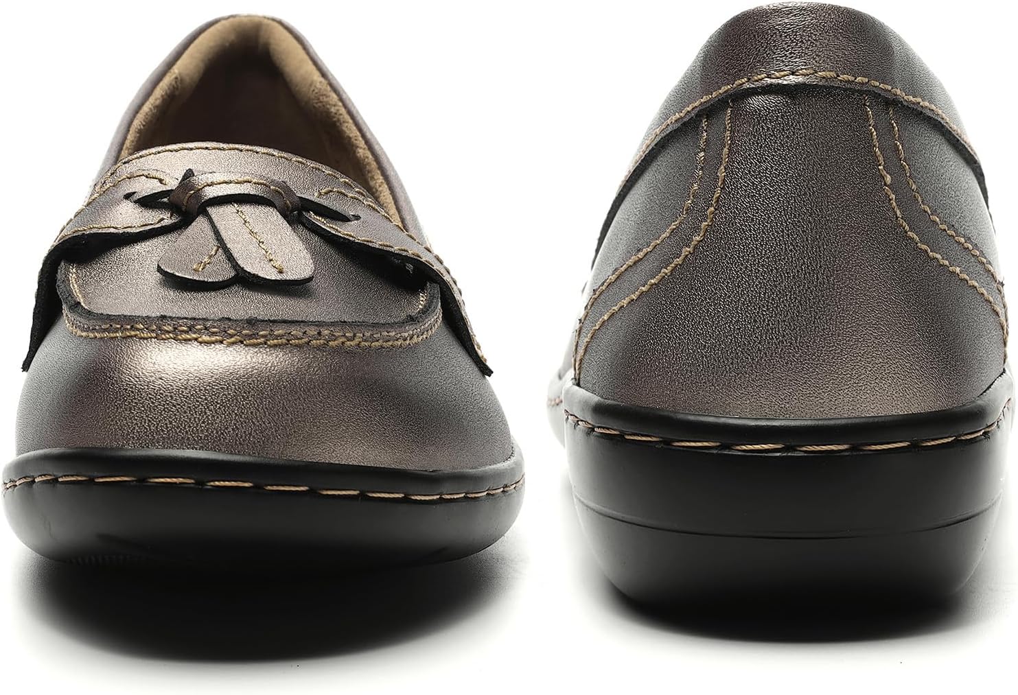 Artisure Women's Classic Comfort Leather Loafers Casual Slip-Ons Stylish Tassel Dress Shoes Cute Work Office Flats Everyday Walking Shoes - Image 9