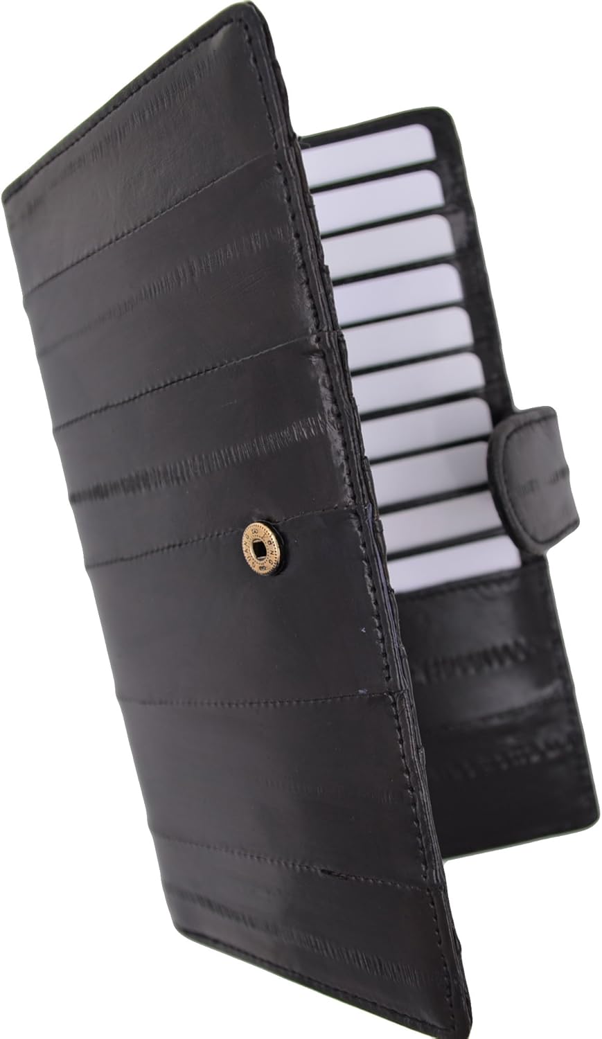 Marshal New Eel Skin Leather Credit Card Holder Wallet 19 Card Slots & 1 ID Window With Snap