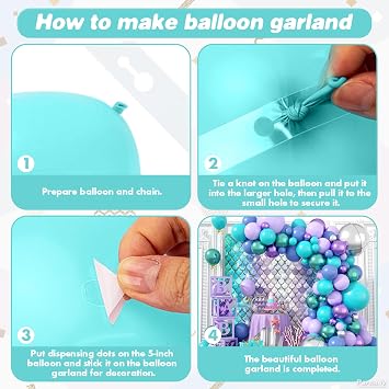Mermaid Balloon Arch Kit, 120pcs Blue Purple Balloon Garland Arch Kit With Silver 4d Foil Balloons Teal Blue For Mermaid Themed Birthday Party Baby Shower Wedding Bachelorette Anniversary Decoration
