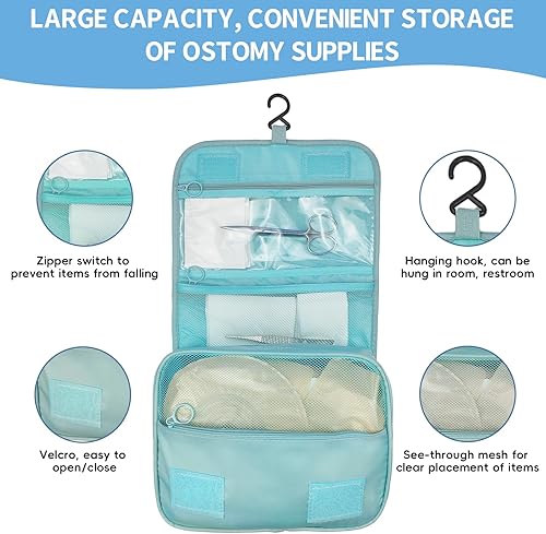 Miniatura 4 de Exquisita bolsa de viaje para suministros de ostomía y colostomía, la mejor opción para personas postoperatorias, con configuración colgante y