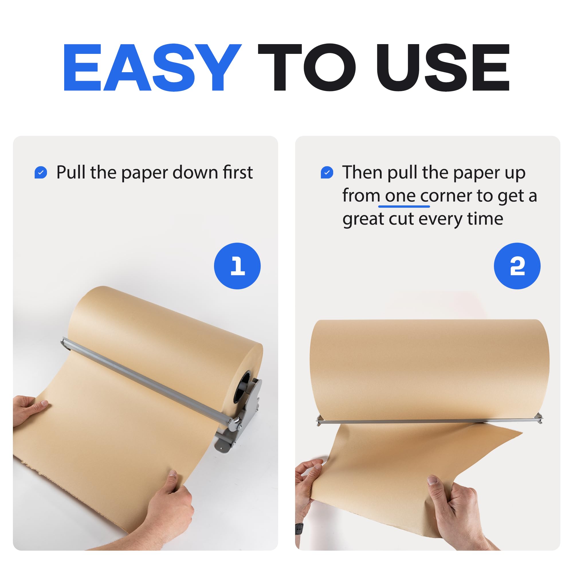 IDL Packaging Dispenser e taglierina per rotoli di carta kraft fino a 91,4 cm di larghezza e 22,9 cm di diametro, supporto da tavolo in acciaio rinforzato con taglierino, per carta kraft e carta da