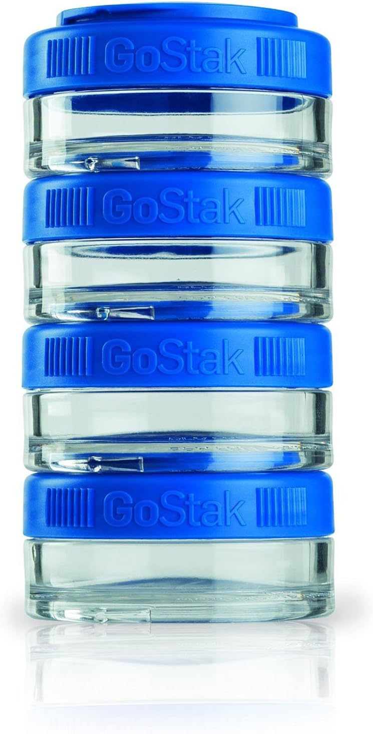 GoStak, Portable Stackable Containers, Blue, 4 Pack, 40 cc Each - 2pc
