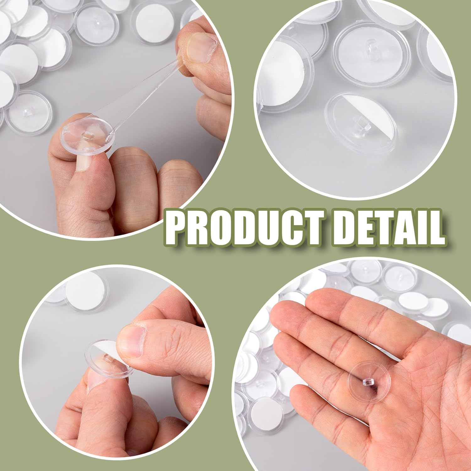 60 Pack Adhesive Ceiling Hooks, Self-Adhesive, Transparent, No-Drill, Metal Hooks for Wedding, Party, Festivals Decor