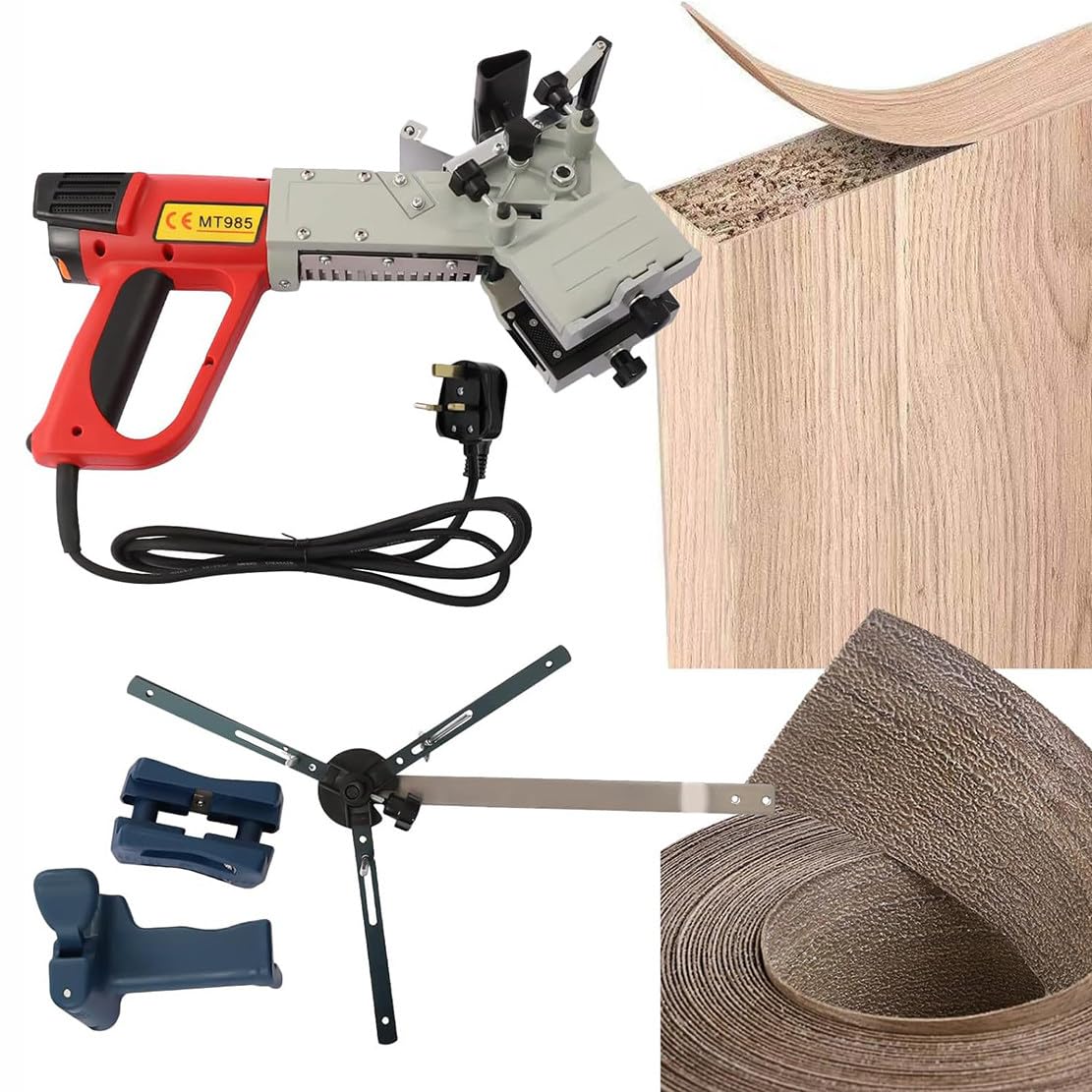Htdre Portable Edge Banding Machine For Woodworking, Manual Double-Side Gluing For Curved And Straight Edges