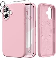 Vista 45 de GONEZ Funda de silicona para iPhone 14 Pro Max, compatible con MagSafe, con protector de pantalla + protector de lente de cámara, silicona líquida a
