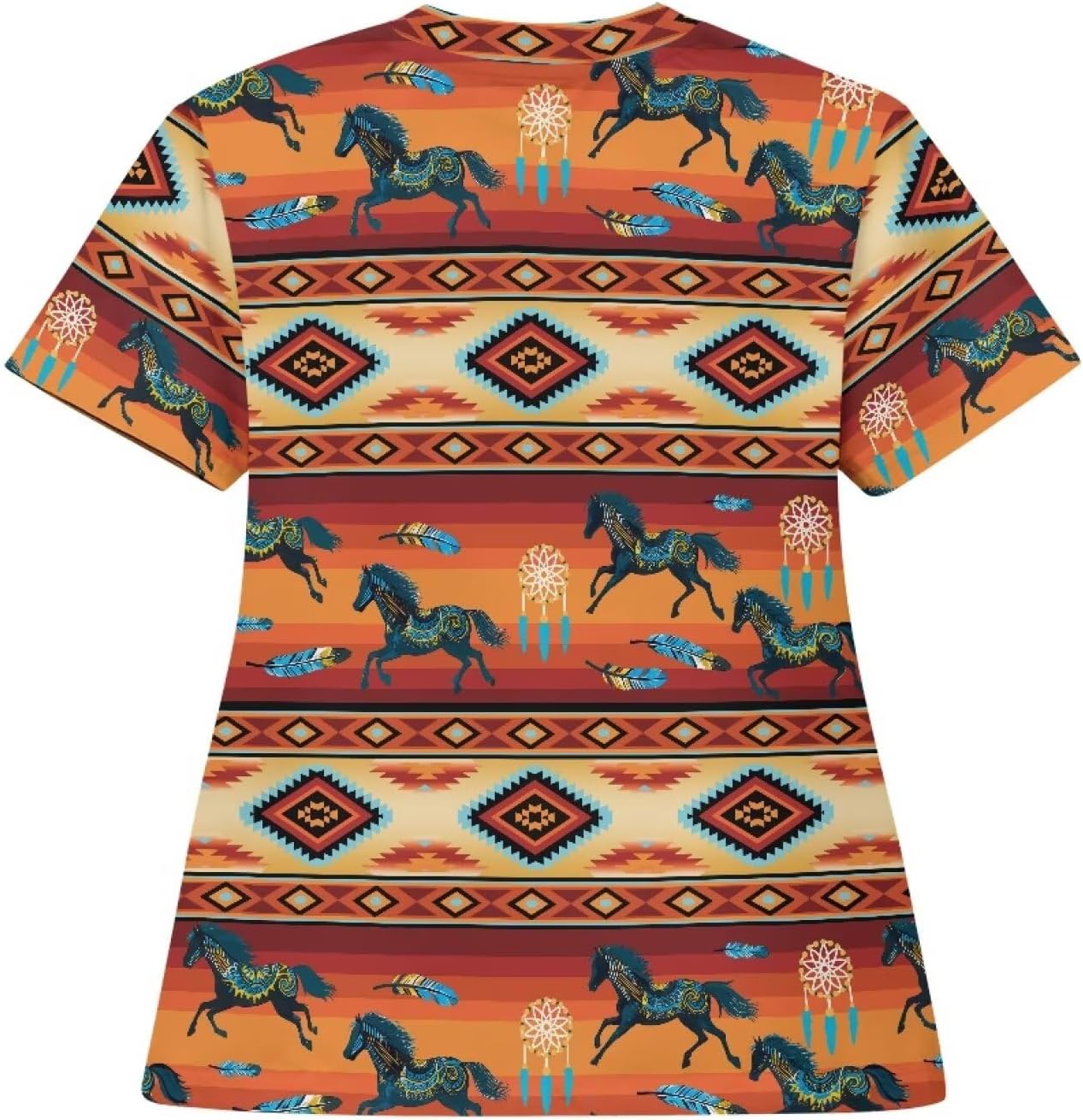 Scrub Tops for Women Floral Scrubs V Neck Short Sleeve Stretch Nurse Uniform with Pockets Stretchy Workwear