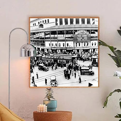 Miniatura 3 de TruriM Wrigley Field - Póster histórico del estadio de béisbol de Chicago Cubs de Chicago, impresión en lienzo, póster decorativo para sala de