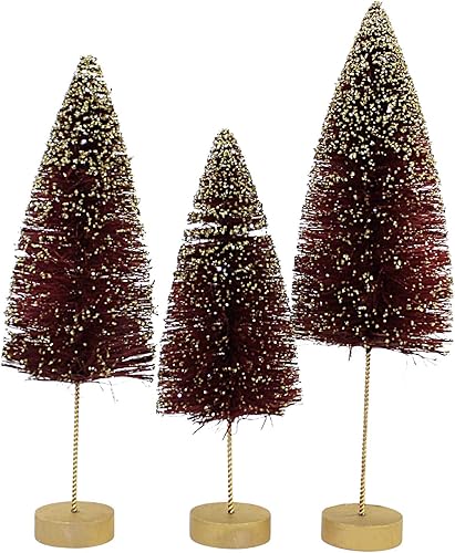 Miniatura 3 de Bethany Lowe Juego de 3 cepillos para botellas con brillo Ruby Gold