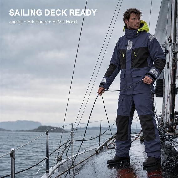 Men's PRO Offshore Sailing Suit, Waterproof Jacket & Bib Trousers