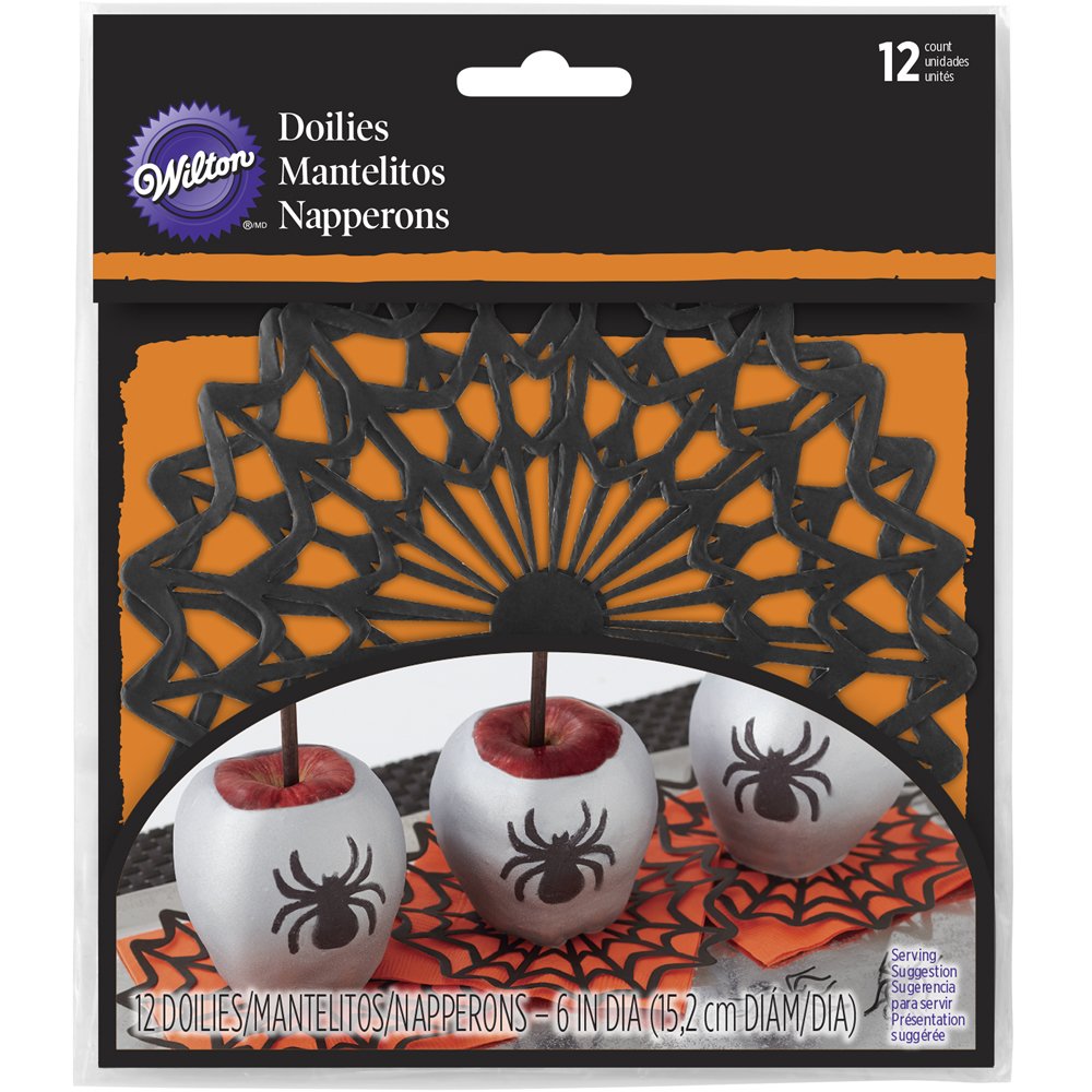 Wilton 15.24 cm (6 in.) Spider Web Paper Doilies 10-Count, Wood, Black, 0.15 x 15.88 x 20.32 cm
