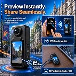 1080P 32G Body Mounted Camera for Sports with 32GB Memory Card, 1080P Action Camera with Clip and Pendant, CCD Sensor, Self Timer | 2.5H wearable POV kit with 32GB, magnetic clip, back clip, touchscreen and WiFi App for travel, walks and vlogs
