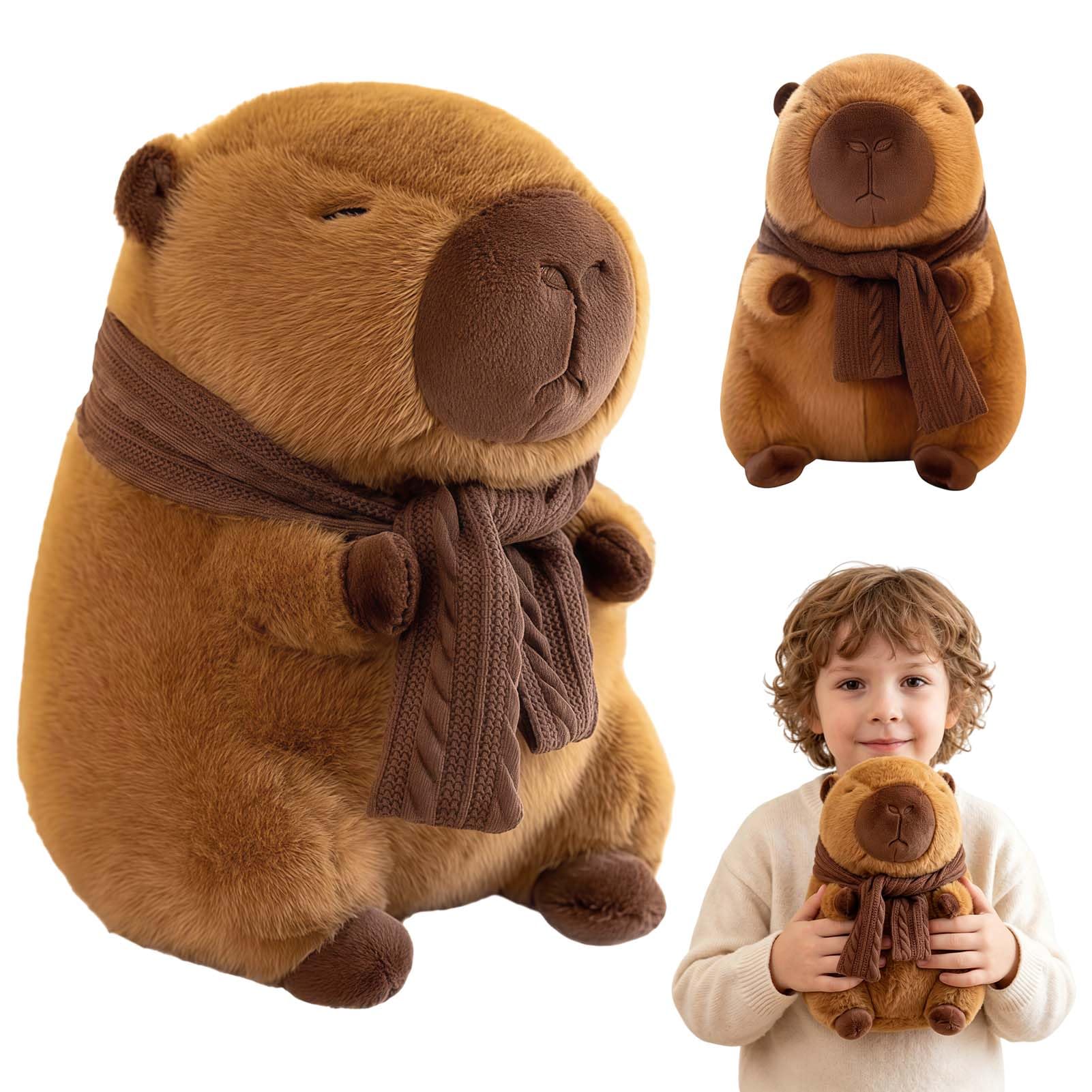 SKIPTHYBER Capybara Plush Toy 30cm Super Soft Cartoon Capybara Stuffed Animal Plush With Scarf,Home Decoration Party Birthday Collectable Gift — image 1