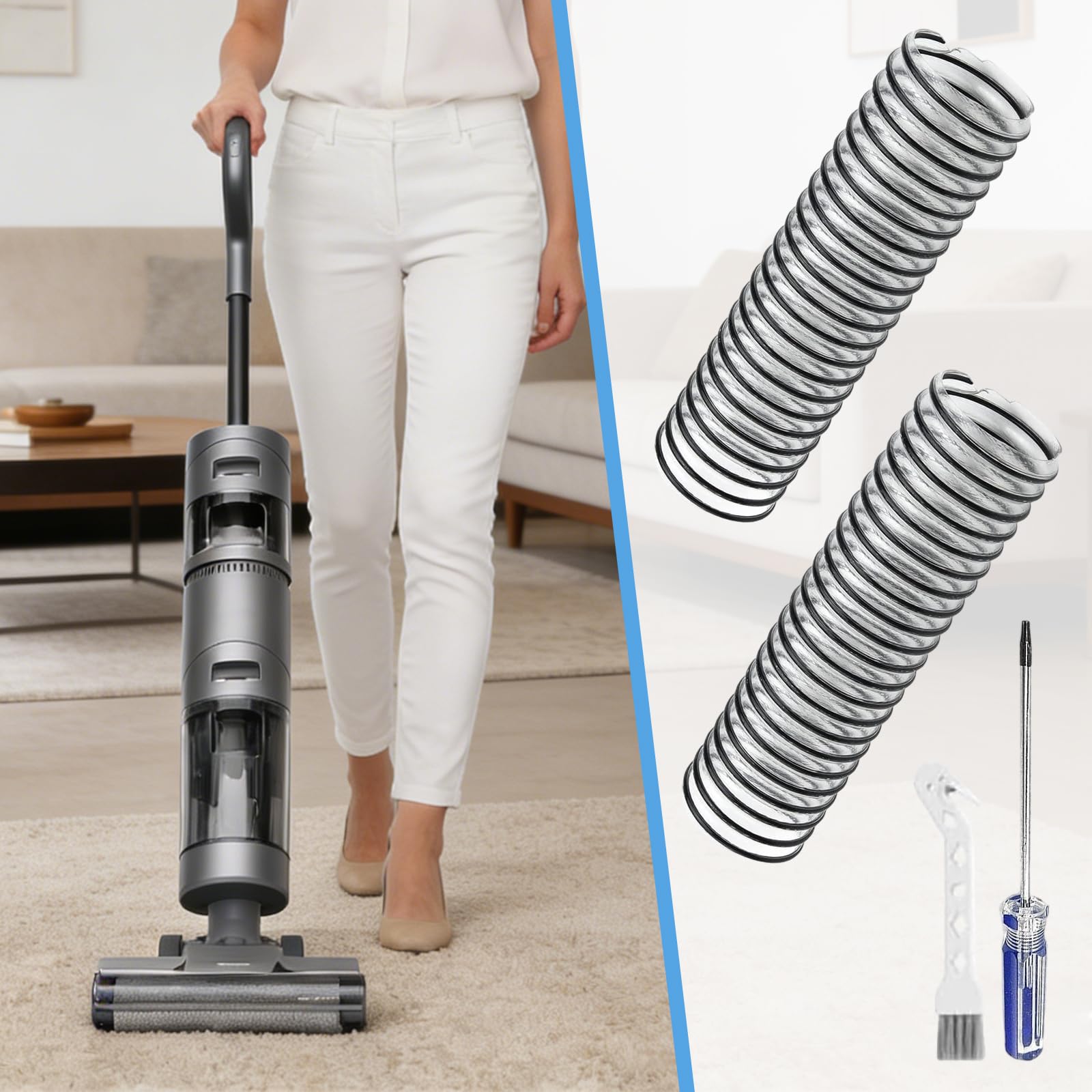 GVSS Tubo di ricambio per aspirapolvere senza fili per Tineco Floor ONE S3 S5 S6 S7 Breeze iFloor 3,con 1 cacciavite e 1 spazzola di pulizia, per sostituire il vecchio tubo