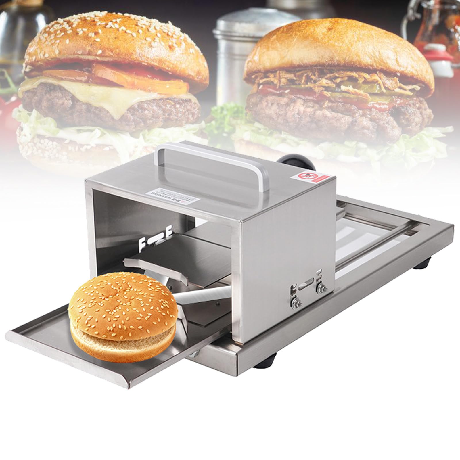Affettatrice per Pane e Bagel, Tagliapanini Manuale Regolabile in Acciaio Inox
