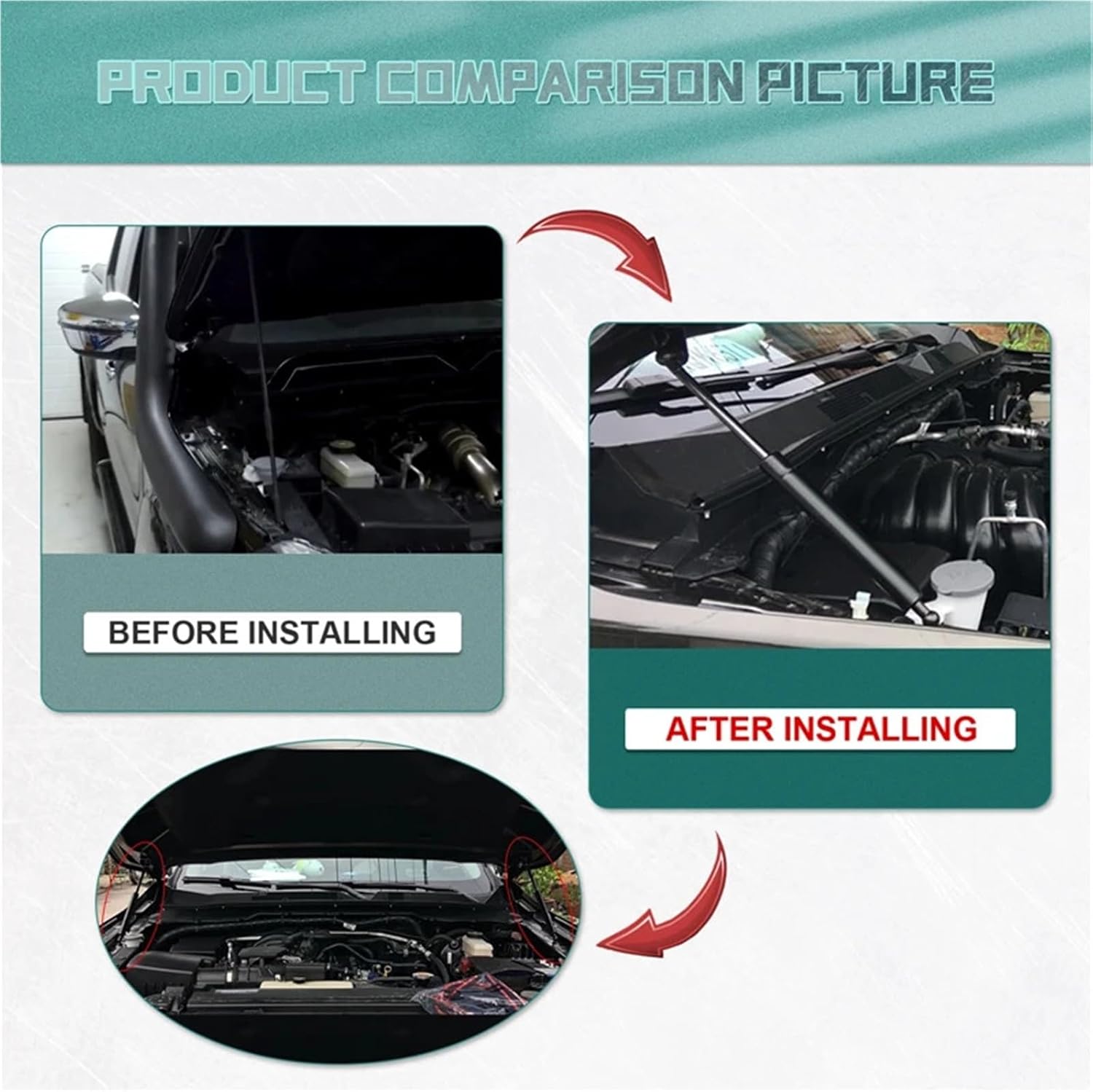 Car Hood Struts 2Pcs/Set Car Front Hood Fit for Nissan NP300 2005-2018 Reuses Support Rod Slow Down Shock Gas Strut Steady