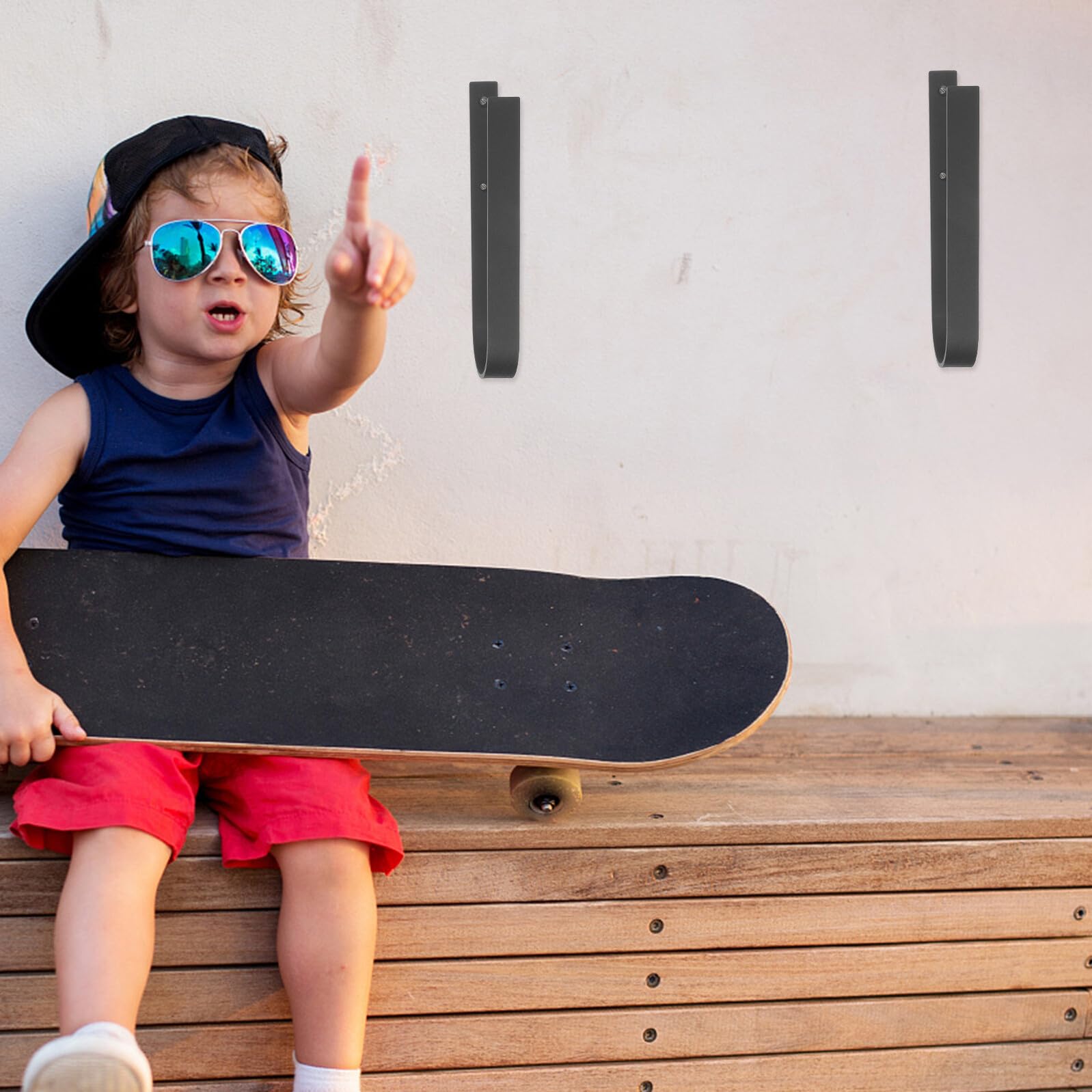 BESPORTBLE Grucce da Sci per Parete Appendiabiti in Metallo Resistente Gancio Portaoggetti Multifunzionale per Skateboard Articoli per Casa