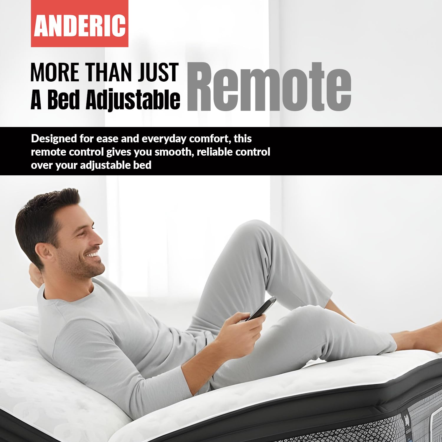 ANDERIC RF399A / RF368B für Sealy Ease verstellbare Bettgestell, RR399A, funktioniert mit Sealy Ease Ergo 2.0, Sealy Ease 3.0 und Sealy Ease 4.0 Modellen und für Tempurpedic RF368B JLDK.30.03.20