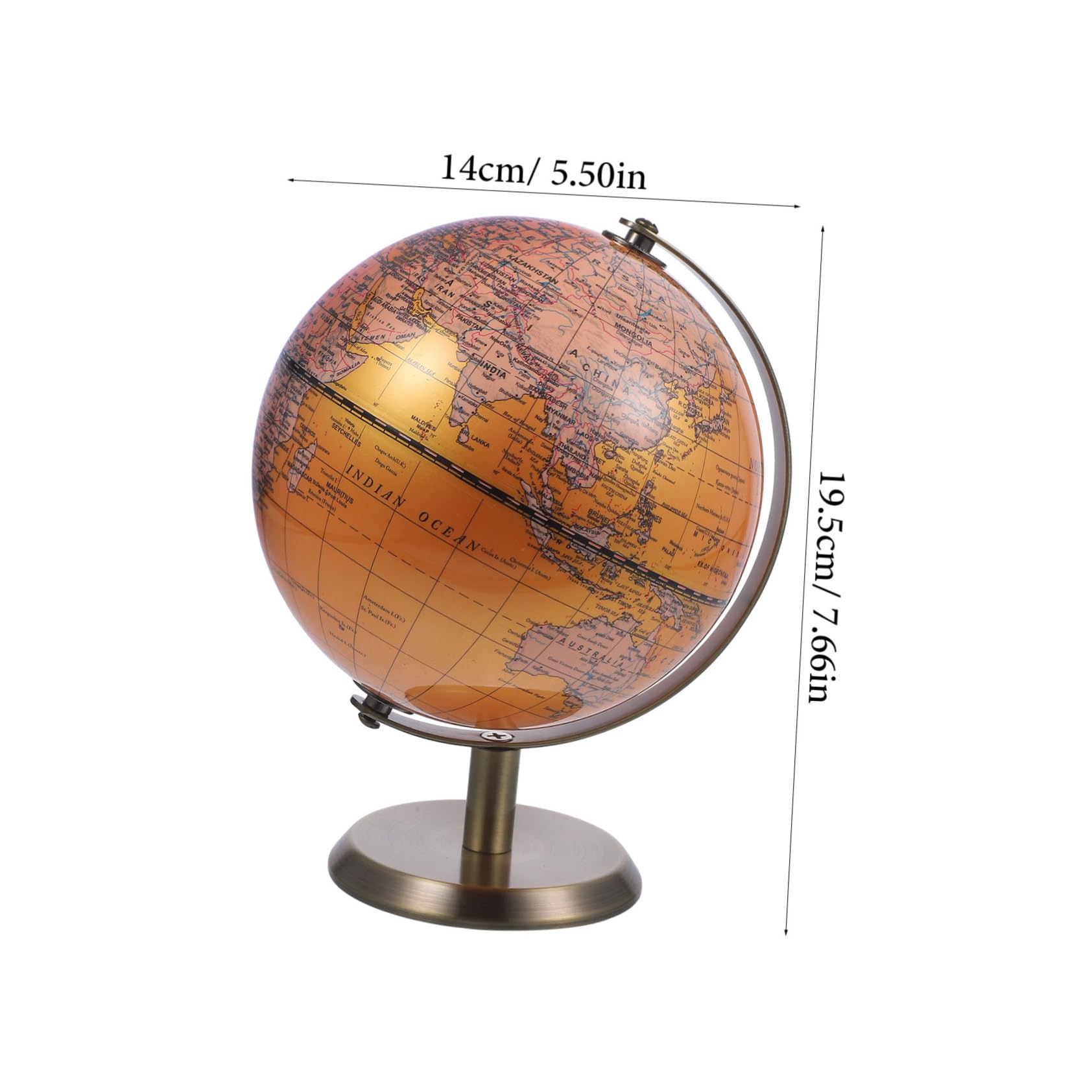 CIYODO Elegant Terrestrial Globe Decor with Base Rotatable Geography Teaching Aid for Home Office Compact Material Present for Families Students