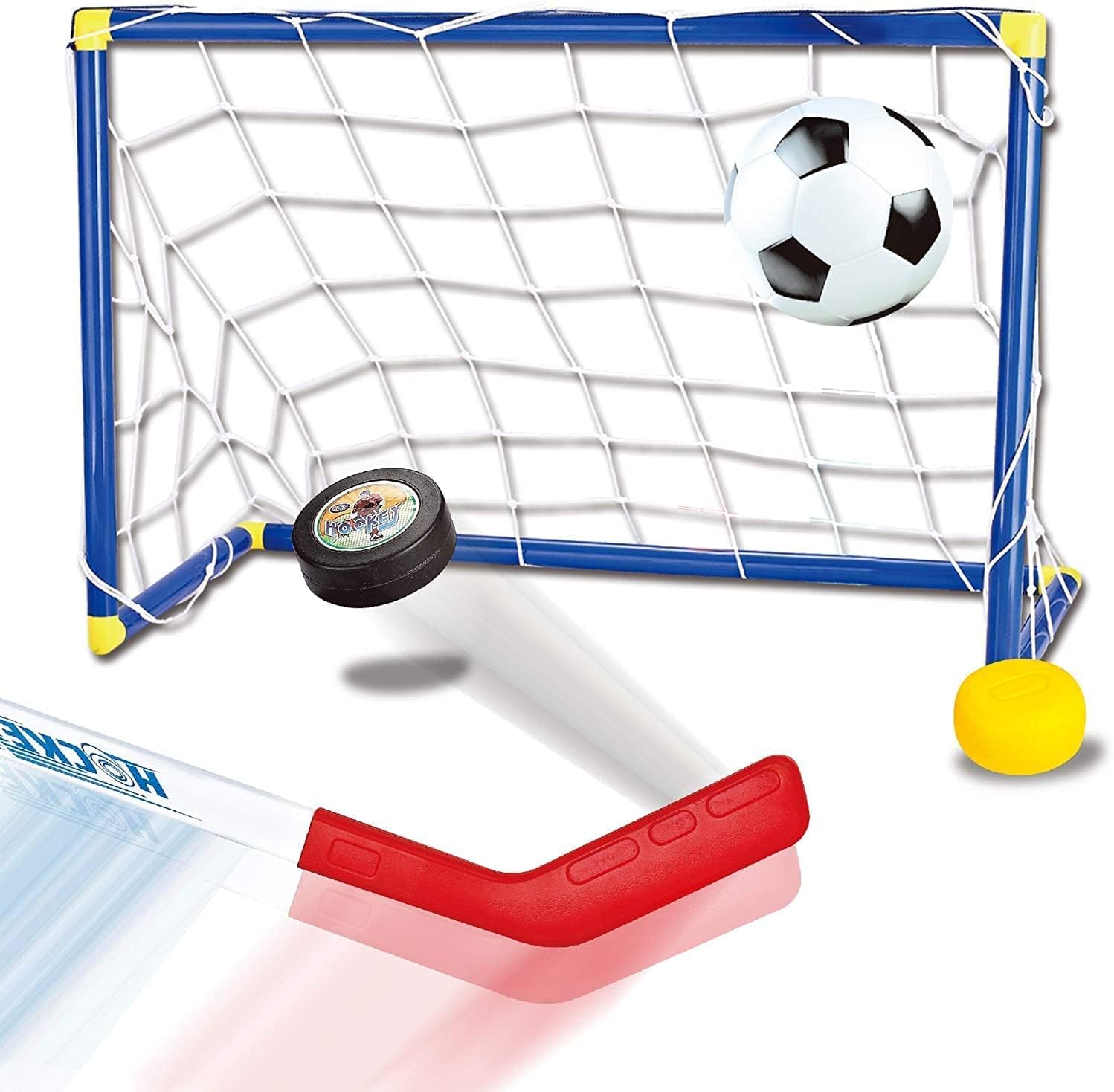 SOWOFA Hockey Stick Plastic Football Two-in-one Sporting Goods Teaching aids Parent-Child Interactive Game (configured with Black Storage Bag) : Toys & Games