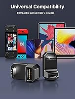 Vista 7 de JSAUX Paquete de 2 adaptadores USB C de 180°, ángulo de 180 grados tipo C macho a tipo C hembra (USB 4.0/PD 100W) y adaptador USB C macho a USB A
