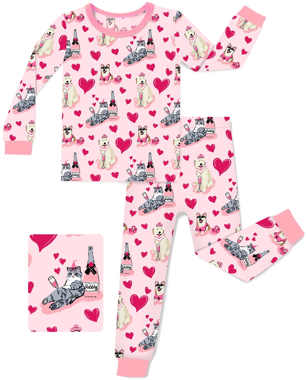 babee Reshinee Bamboo Viscose Toddler Girls Kids Pajamas Unicorn Mermaid Pjs Long Sleeve Snug fit 12M-8Y 2pcs Soft Jammies
