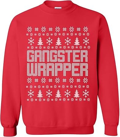Gangster Wrapper Ugly Holiday Sweatshirt Crewneck Sweatshirt in Black -  Small : Amazon.ca: Clothing, Shoes \u0026 Accessories