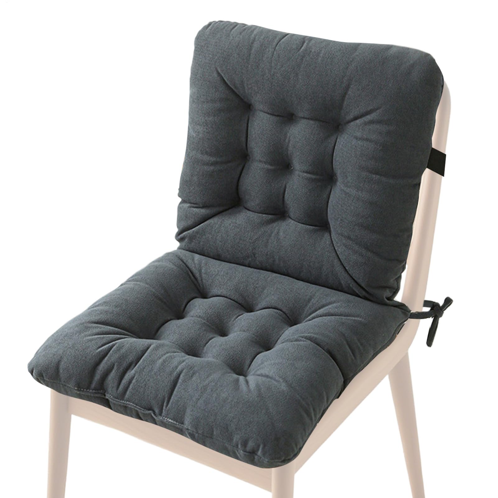 Almohadón para silla de oficina antideslizante negro con respaldo lumbar para hogar y salón
