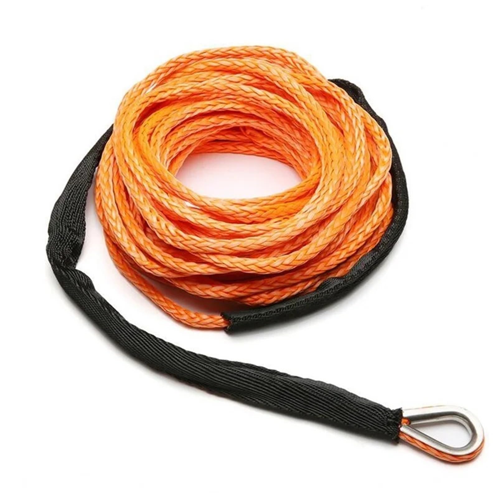 Soywim Oranje Mooring Rope, 1/4''X50' Truck Boat Emergency Replacement Car Outdoor Accessories Synthetic Winch Rope Cable Atv Utv 7700Lbs Towing(Oranje)