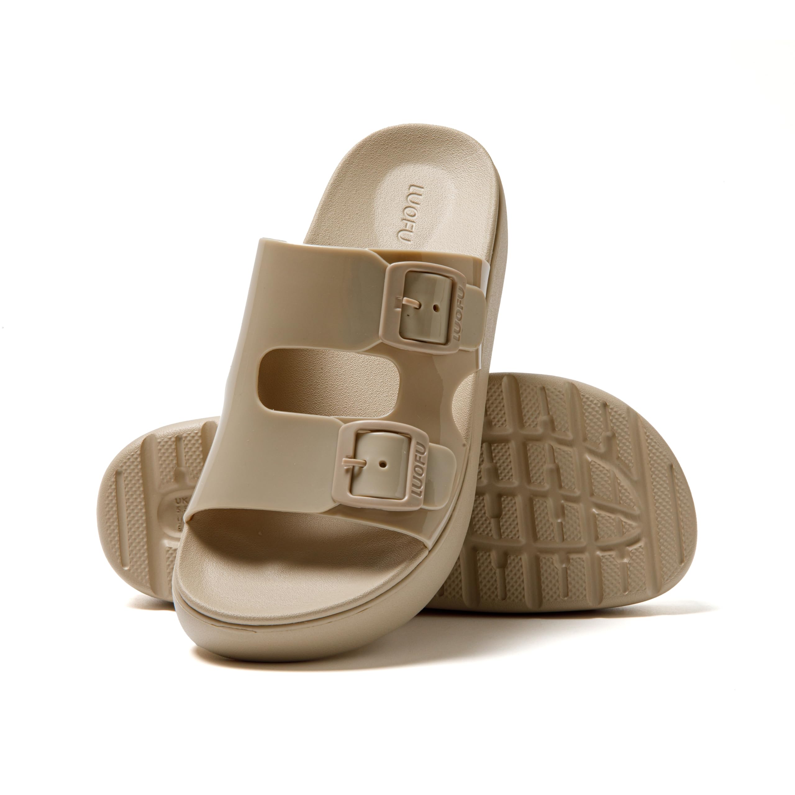 JOTA KA Sandalias Plataforma Mujer – Chanclas con Doble Hebilla, Suela Gruesa Antideslizante, Estilo Confort Diario