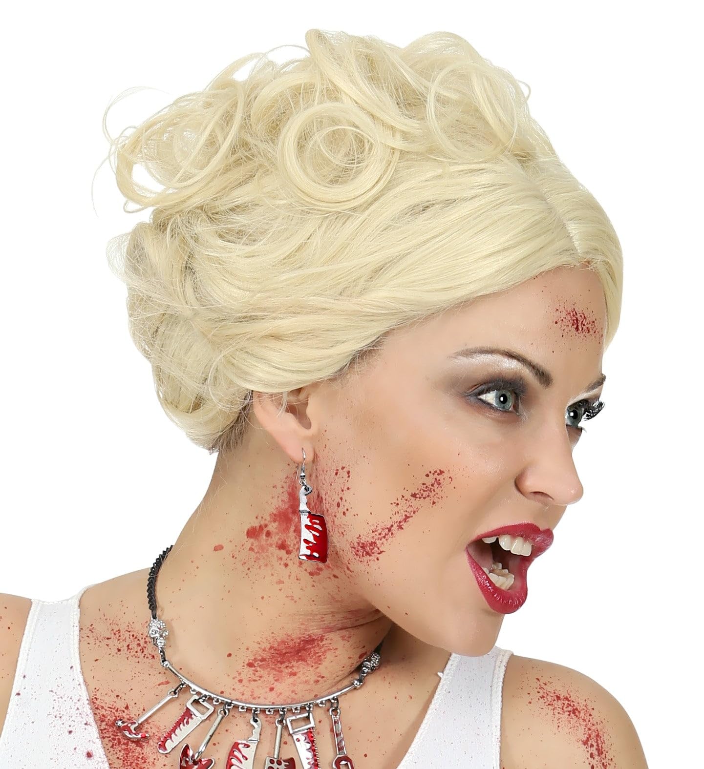 WIDMANN Halloween kolczyki do czyszczenia krwi fantazyjny dodatek do sukienki