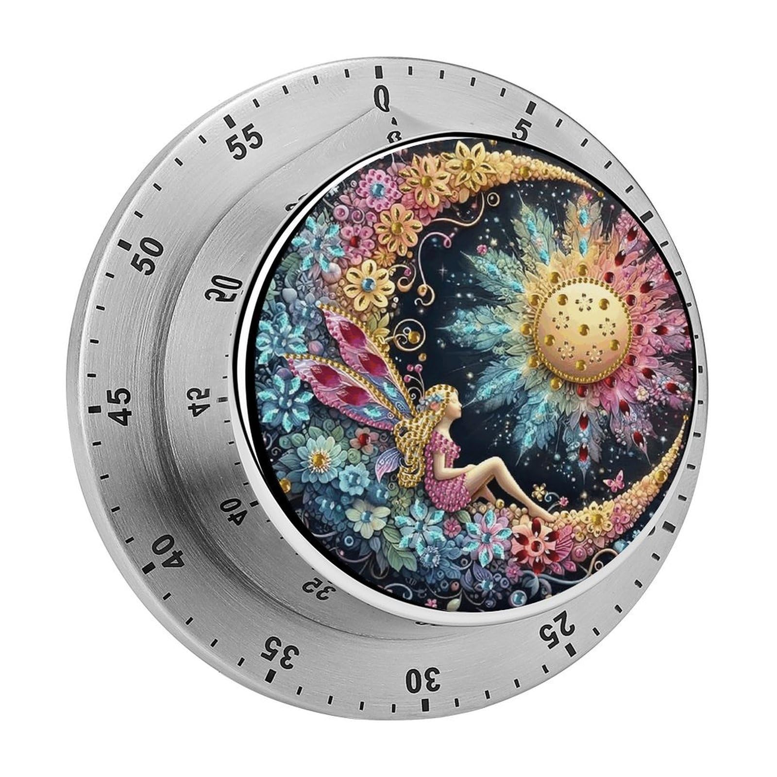 Crystal Sun and Moon with Fairy Kitchen Timer for Cooking Chef Cooking Magnetic Timer Lou…