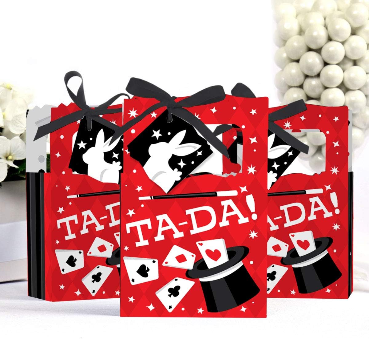Big Dot of Happiness Ta-Da, Magic Show - Magical Birthday Party Favor Boxes - Set of 12