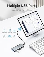 Vista 5 de VENTION Hub USB C para MacBook Pro, adaptador multipuerto USB C 7 en 1 con puertos HDMI 4k 100W PD USB 3.0 SD/TF, USB C Dock compatible con MacBook