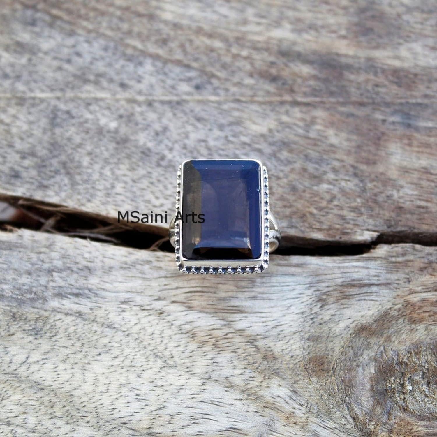 925 Sterling Silver Ring For Men & Women, Natural Smoky Quartz Ring Gemstone Unique Handcrafted Ring