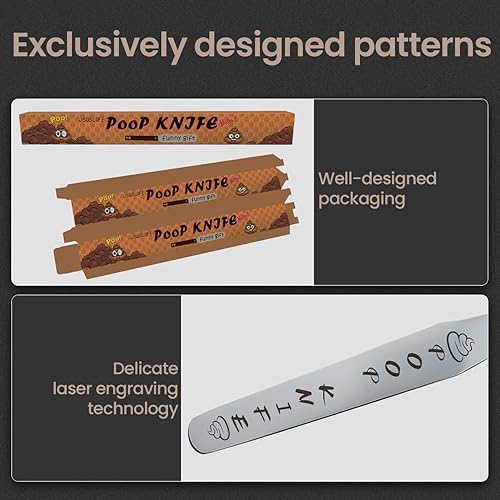 Miniatura 7 de Cuchillo para excrementos, cuchillo de metal duradero de 12 pulgadas para bloque de inodoro, mango de madera extra largo, broma, divertido regalo de